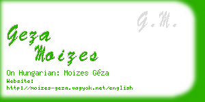 geza moizes business card