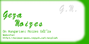 geza moizes business card